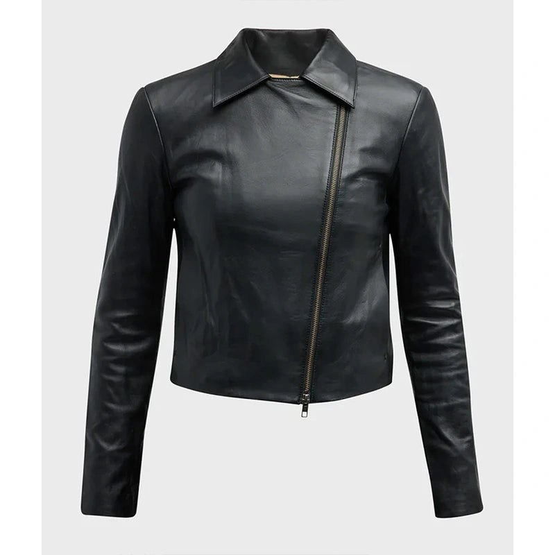Vince Zip Front Leather Women’s Jacket Cardigan Sweater Pullover