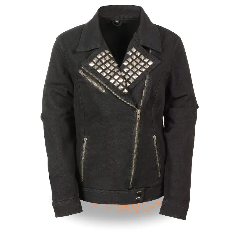 Women’s Zipper Front Black Denim Jacket w/ Studded Spikes Jersey Jacket Tulle Jacket Batik Jacket Women’s Zipper Front Black Denim Jacket w/ Studded Spikes Jersey Jacket Tulle Jacket Batik Jacket