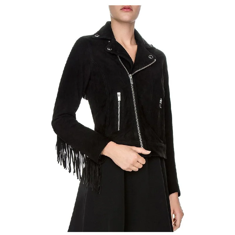 WOMEN SUEDE GENUINE LEATHER FRINGE BIKER JACKET Striped Jacket Polka Dot Jacket Floral Jacket WOMEN SUEDE GENUINE LEATHER FRINGE BIKER JACKET Striped Jacket Polka Dot Jacket Floral Jacket