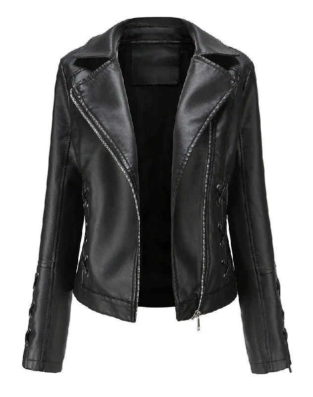 Womens Lexie Genuine Lambskin Leather Jacket Tailored Jacket Straight Jacket A-Line Jacket Womens Lexie Genuine Lambskin Leather Jacket Tailored Jacket Straight Jacket A-Line Jacket