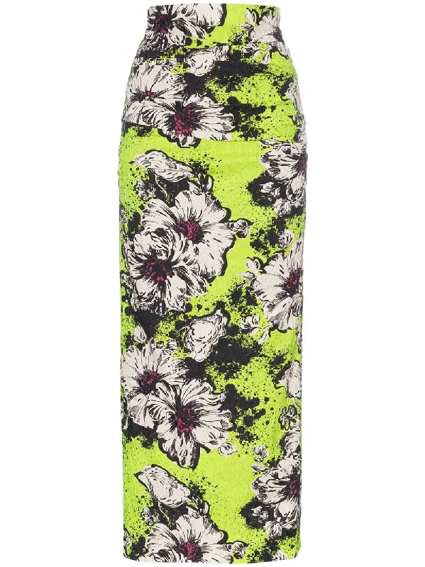 floral printed and textured silk-blend midi skirt wool skirt sturdy