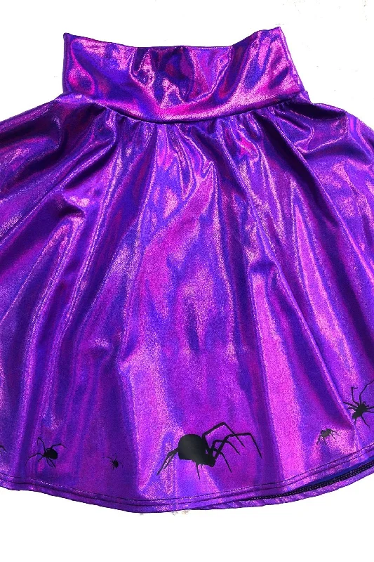 19" Grape Holographic Marching Spiders Skirt patchwork skirt art