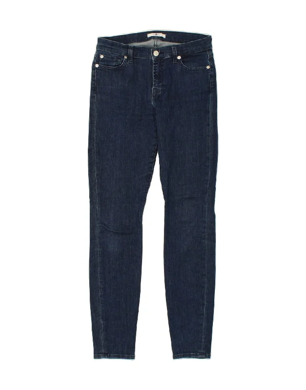 7 FOR ALL MANKIND Womens Slim Jeans W28 L30 Blue Cotton Trendy Skinny Fit Jeans