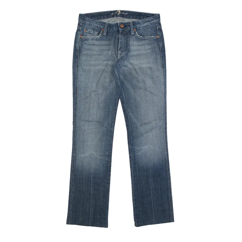 7FORALLMANKIND Rhinestone Pocket Jeans Blue Denim Slim Straight Stone Wash Womens W30 L31 Stylish High-Waisted Denim 7FORALLMANKIND Rhinestone Pocket Jeans Blue Denim Slim Straight Stone Wash Womens W30 L31 Stylish High-Waisted Denim