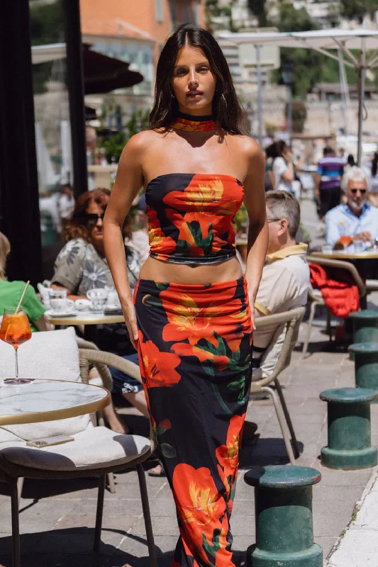 Amour Floral Maxi Skirt athletic skirt fit