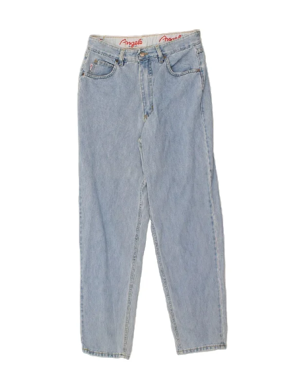 ANGELS Womens Straight Jeans IT 42 Medium W30 L28 Blue Cotton Classic Slim Fit Jeans