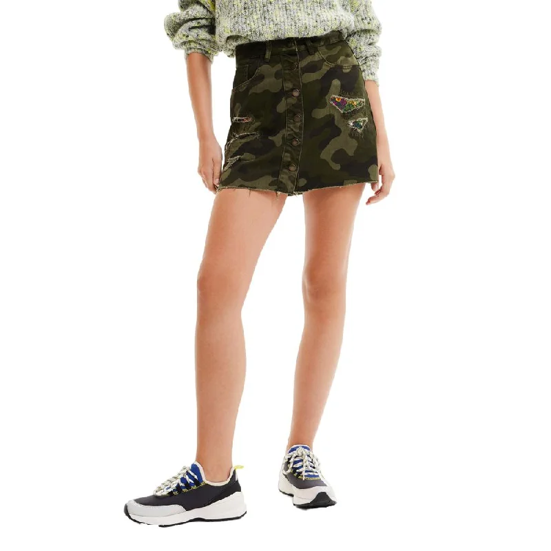 Desigual Army Cotton Skirt velvet skirt rich