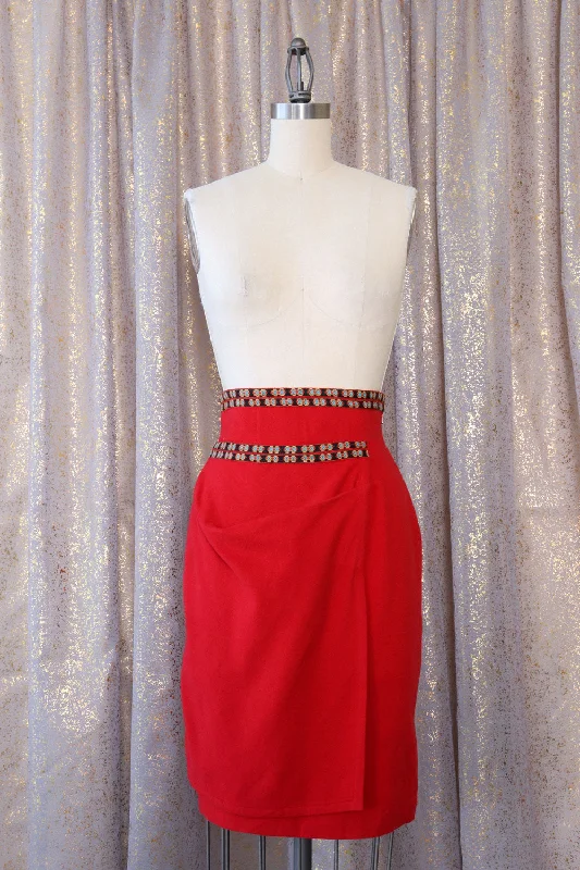 Asymmetrical Felted Folk Skirt S chiffon skirt airy
