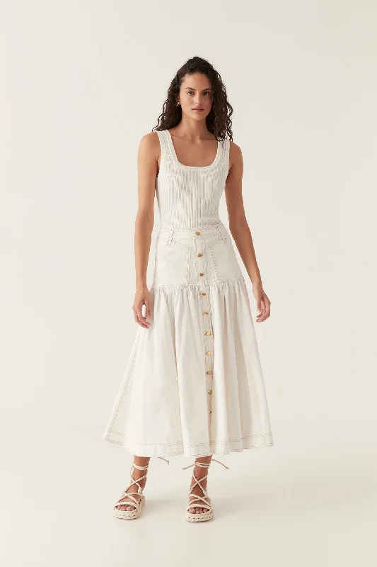 Belmond Denim Midi Skirt high waist skirt