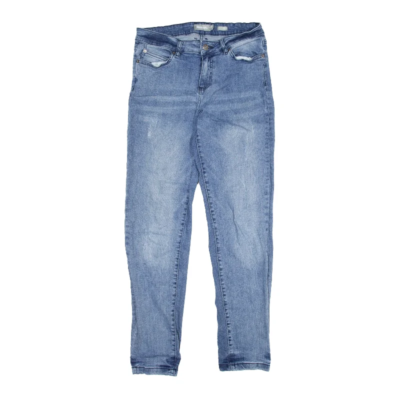 BENCH Jeans Blue Denim Slim Tapered Womens W28 L30 Casual Wide-Legged Denim Jeans