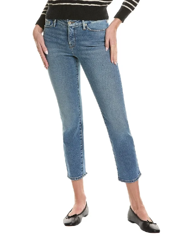 Good American Good Classic Low Waist Straight Jean Fashionable Cropped Denim Jeans