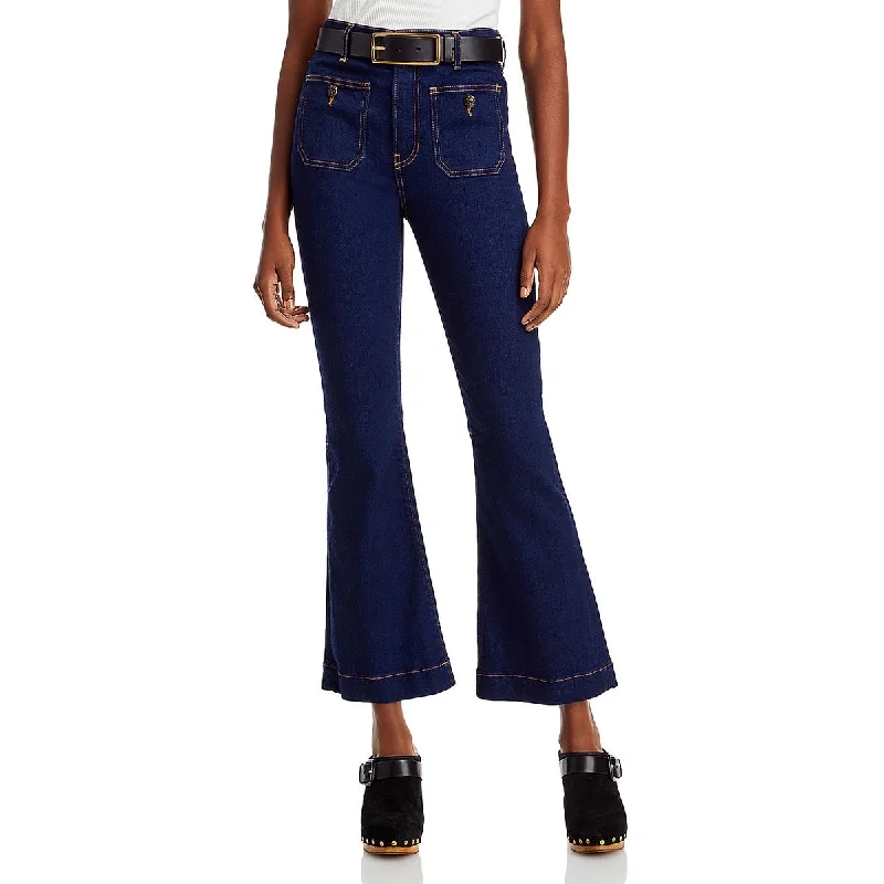 Carson Womens Denim Flare Ankle Jeans Trendy Low-Rise Slim Jeans