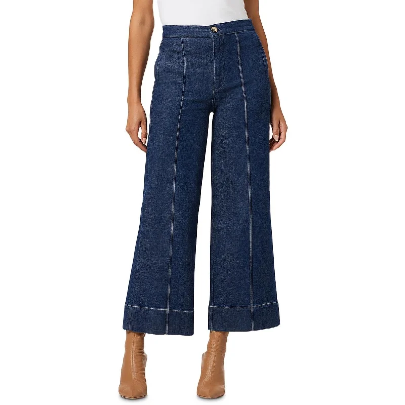 Womens High Rise Bell Bottom Wide Leg Jeans Stylish High-Waist Skinny Denim