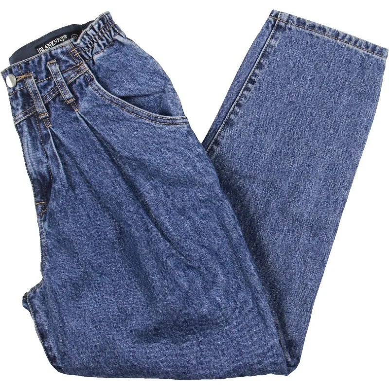 The Baxter Womens Pleated Ribcage Straight Leg Jeans Chic Cropped Jeans