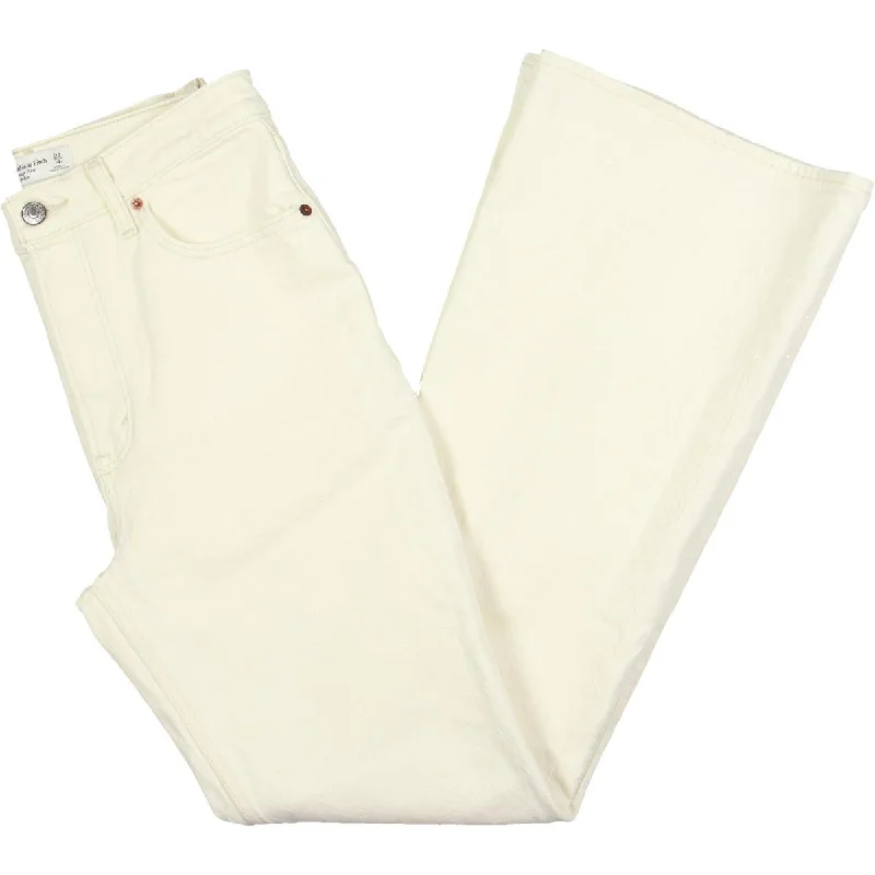Womens High Rise Vintage Flared Jeans Cozy Tencel Blend Denim Jeans