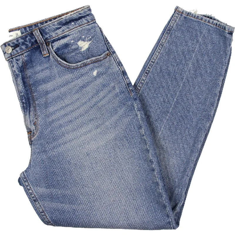 The Skinny Womens High-Rise Distressed Skinny Jeans Trendy Wide-Leg High-Waist Denim