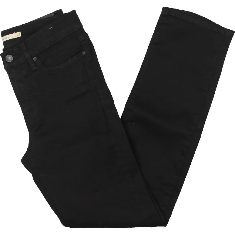 Womens Mid-Rise Slimming Slim Jeans Cozy Stretch High-Waist Jeans