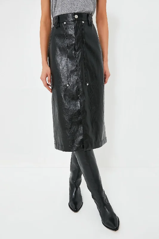 Black Angele Skirt asymmetrical skirt cut