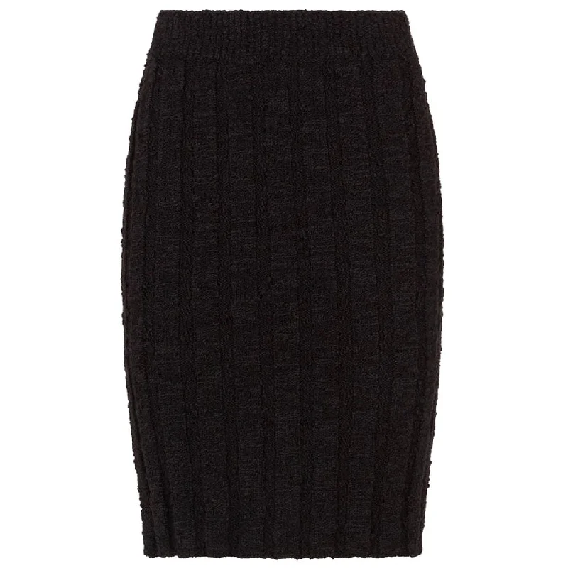 Dolce & Gabbana Black Wool Vergine Skirt chiffon skirt flowing