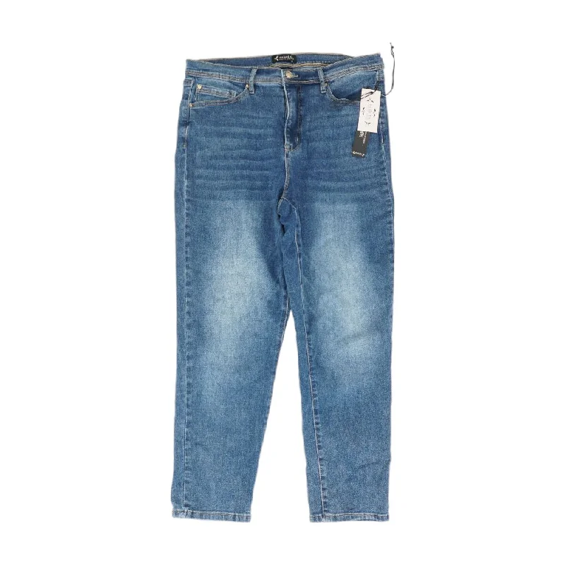 Blue Solid High Rise Jeans Comfortable Zip-Fly Denim Jeans