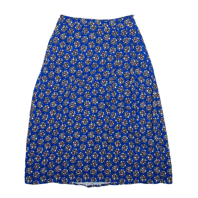BODEN Knee Length Straight Skirt Blue Viscose Spotted Womens UK 8 wool skirt sturdy