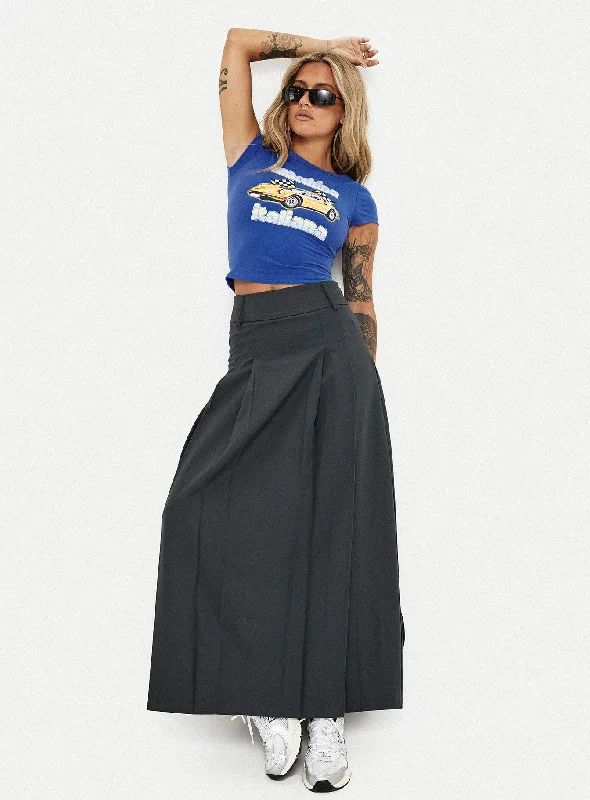 Boss Girl Maxi Skirt Slate relaxed fit skirt