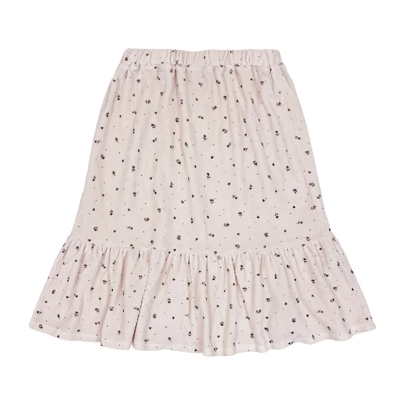 Buho Cream Pink Velvet Cuore Skirt chiffon skirt delicate