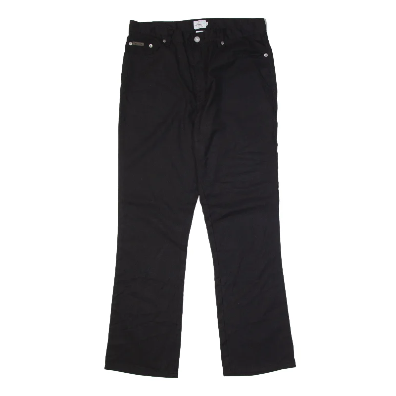CALVIN KLEIN Jeans Black Denim Regular Straight Womens W32 L30 Cozy Wide-Legged Jeans