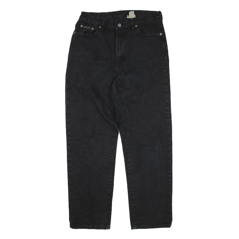 CALVIN KLEIN Jeans Black Denim Regular Tapered Womens W29 L30 Fashionable Distressed Jeans CALVIN KLEIN Jeans Black Denim Regular Tapered Womens W29 L30 Fashionable Distressed Jeans