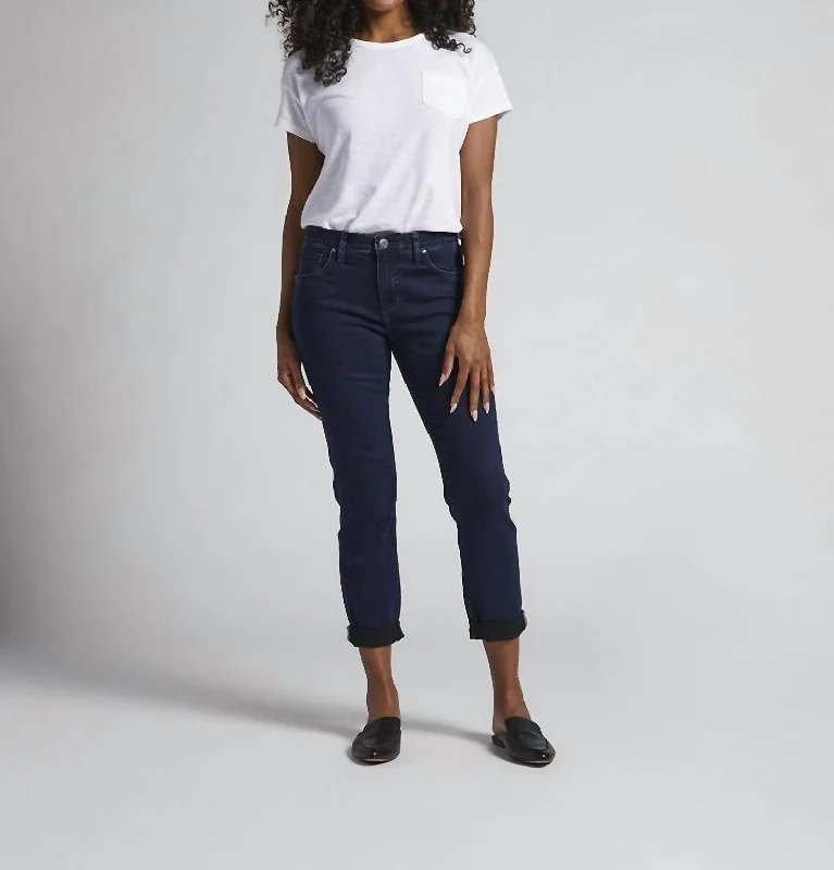 Carter Girlfriend Jeans In Midnight Fashionable Distressed Jeans