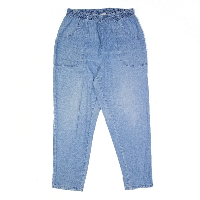 CASCADE BLUES Jeans Blue Denim Relaxed Mom Stone Wash Womens W28 L27 Stylish Plus Size Denim Jeans