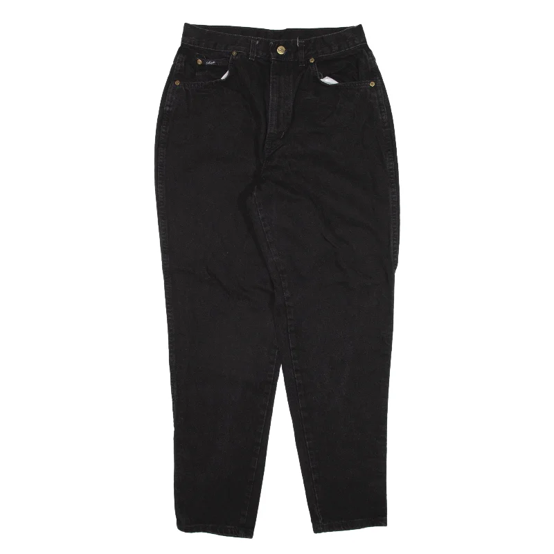 CHIC Jeans Black Denim Regular Tapered Womens W28 L28 Comfortable Straight-Legged Denim