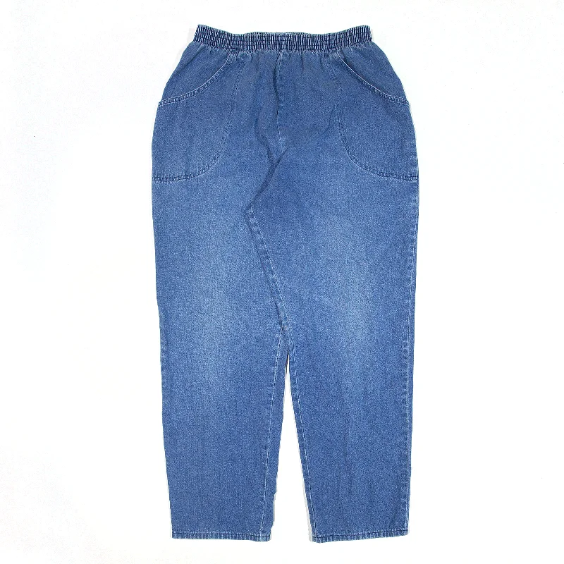 CLASSIC ELEMENTS Jeans Blue Denim Regular Mom Womens W27 L28 Comfortable Folded Hem Jeans