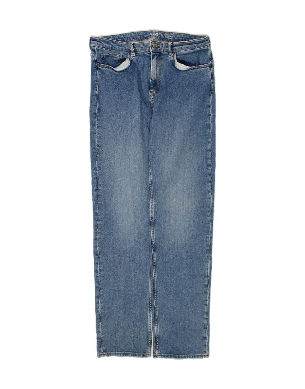COS Womens Mid Rise Slim Straight Jeans W32 L32 Blue Cotton Trendy Cut-Off Denim Shorts