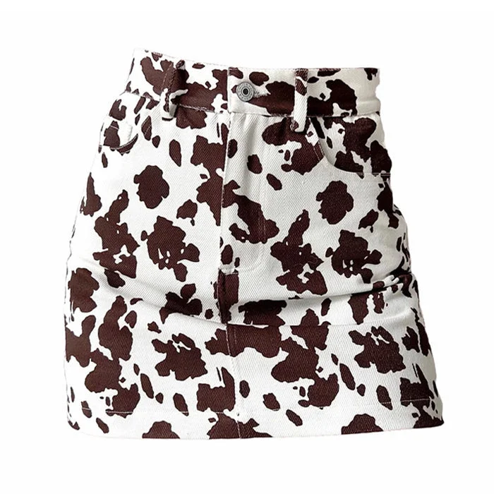 Cow Print Teen Craft Skirt velvet skirt glossy