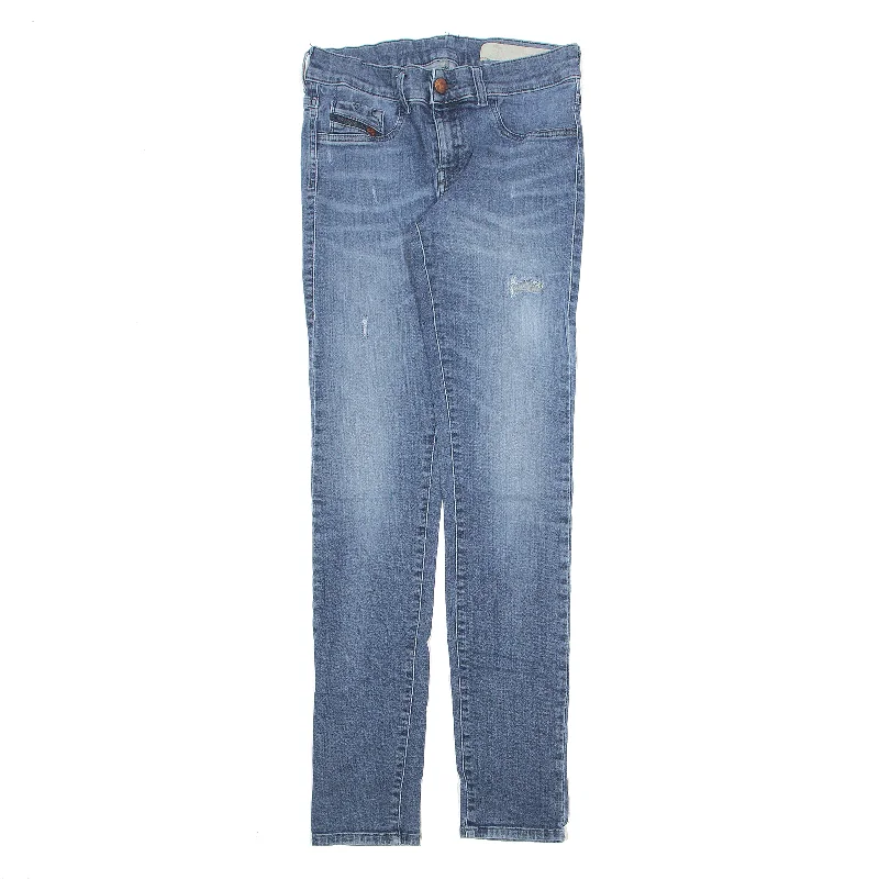DIESEL Jegging Distressed Jeans Blue Denim Slim Skinny Stone Wash Womens W28 L28 Comfortable Stretch Fit Jeans