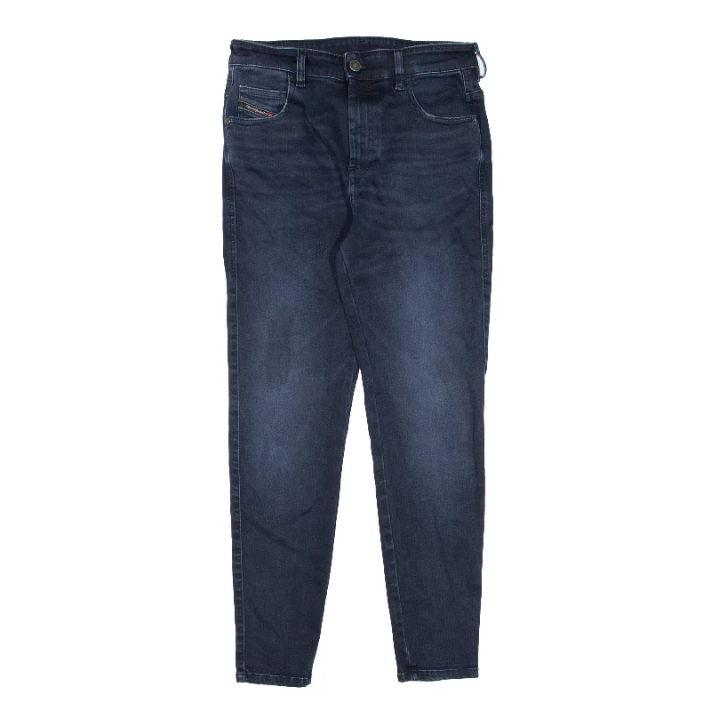 DIESEL Slandy-High Jeans Black Denim Slim Skinny Womens W29 L26 Fashionable Straight Cut Jeans