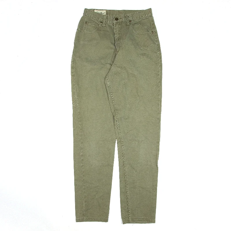 EDDIE BAUER Jeans Green Denim Regular Mom Womens W25 L31 Chic Double Waistband Jeans
