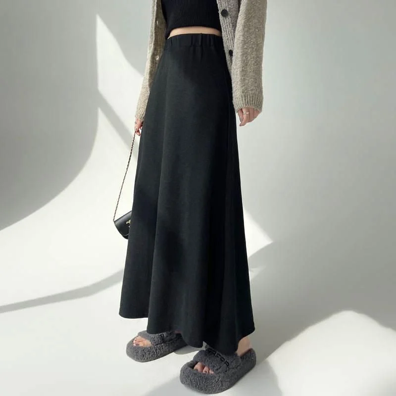 Elegant High Waist Knitted Skirt for Women linen skirt natural