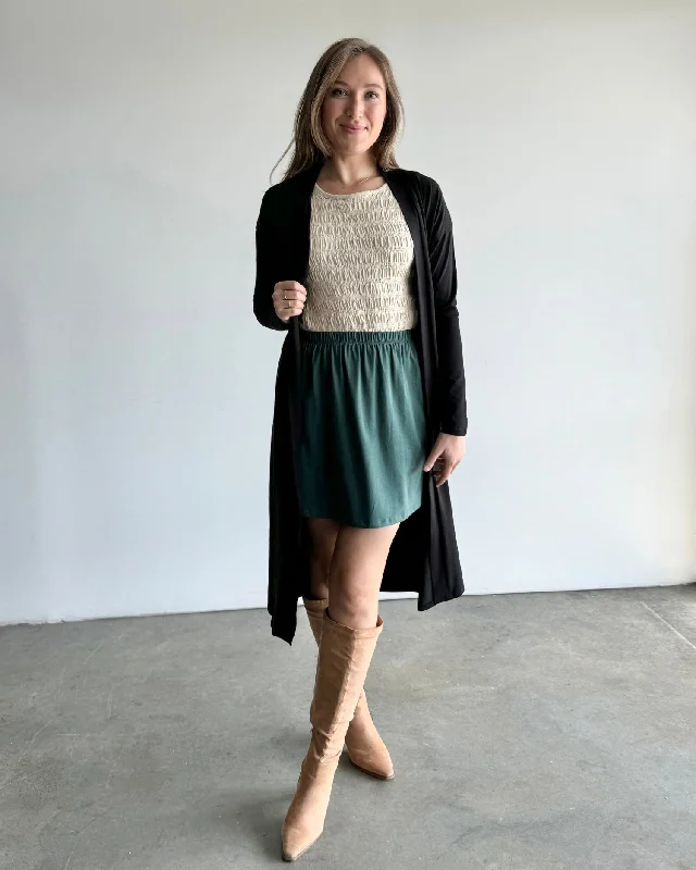 ELISE skirt in Hunter Green chiffon skirt delicate