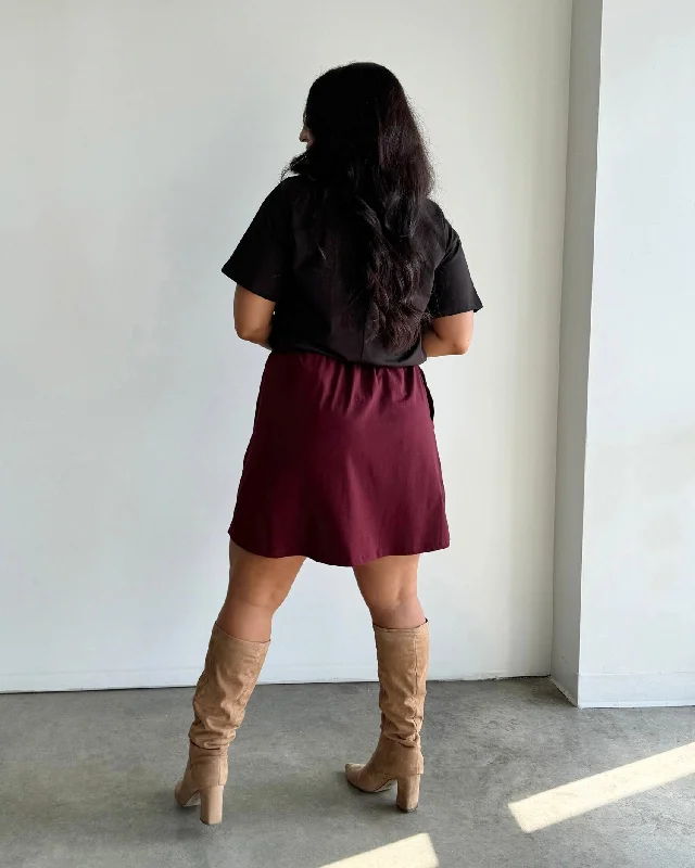 ELISE skirt in Mahogany velvet skirt glossy