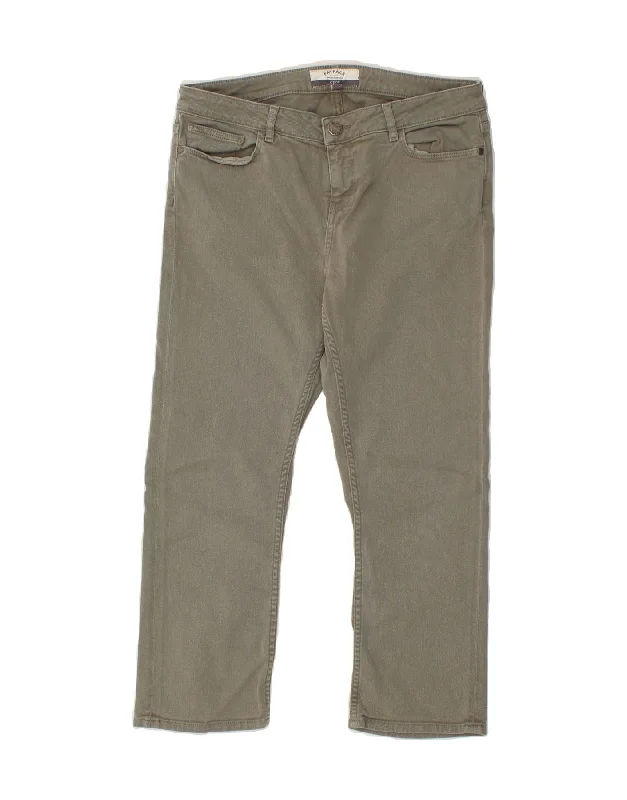 FAT FACE Womens Cropped Jeans UK 12 Medium W32 L23  Grey Cotton Fashionable Raw Hem Bootcut Jeans