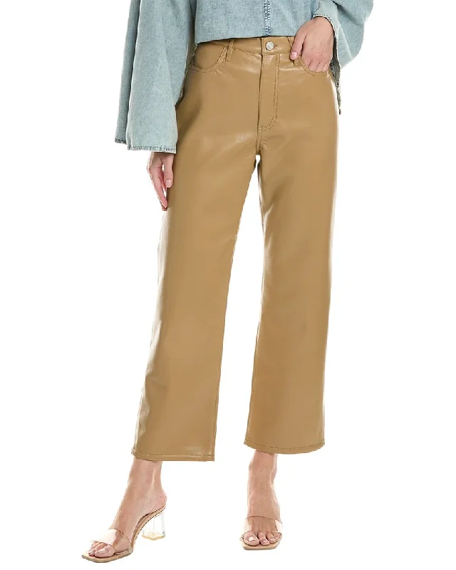 FRAME Denim Le Jane Light Camel Leather Crop Jean Stylish High-Waisted Denim