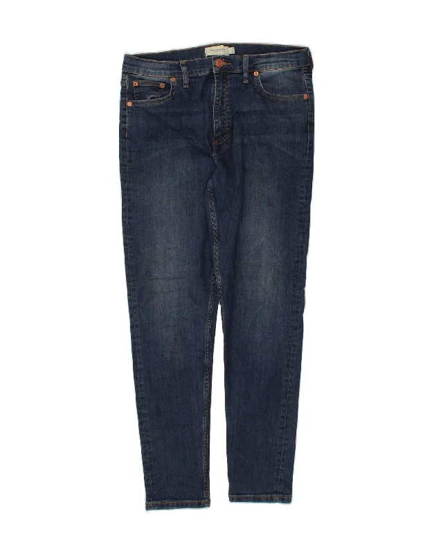FRENCH CONNECTION Womens Skinny Jeans UK 14 Large W32 L29 Blue Cotton Fashionable Vintage Wash Jeans