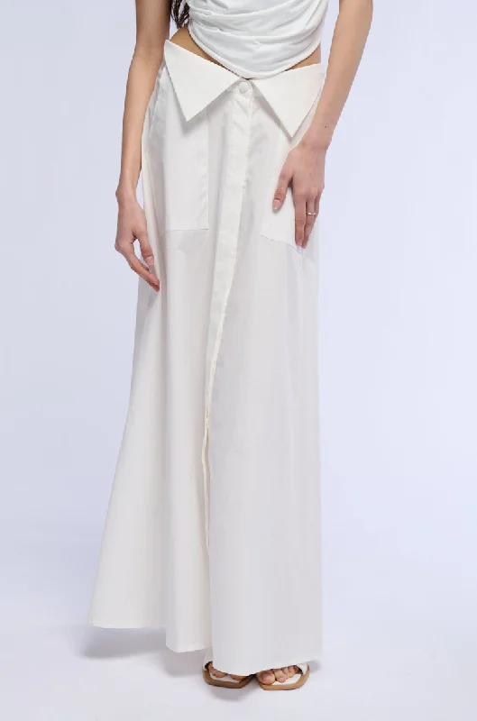 GONE GIRL FRONT BUTTON DOWN POPLIN MAXI SKIRT denim skirt casual