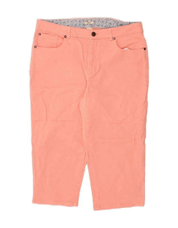 IZOD Womens Capri Jeans US 16 2XL W34 L21 Pink Cotton Comfortable Mid-Rise Jeans
