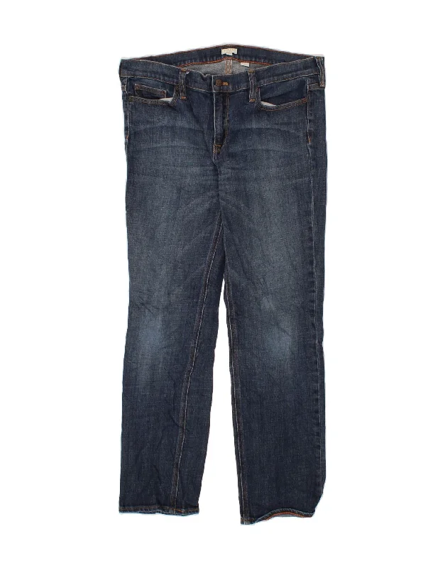 J. CREW Womens Straight Jeans W32 L30 Blue Cotton Comfortable Low-Rise Jeans