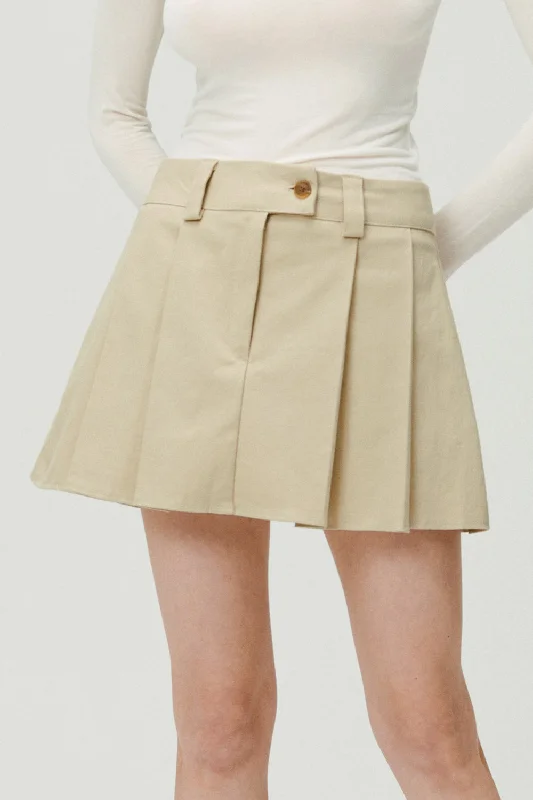 Jennifer Low-rise Pleats Skort cashmere skirt rich