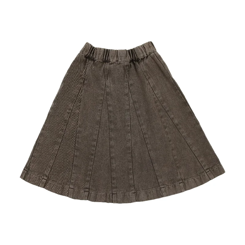 Kin + Kin Taupe Denim Skirt corduroy skirt textured