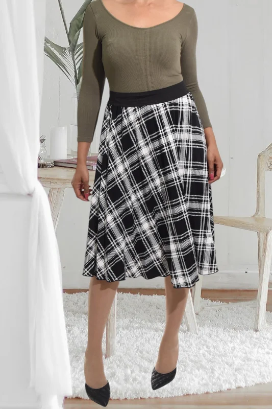 Ladies Flare Black Skirt wrap skirt elegant